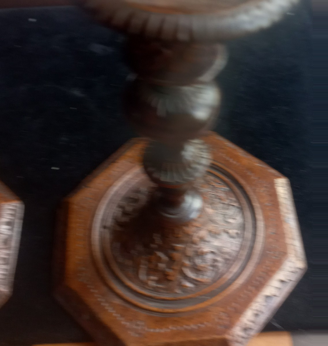 Wooden Candle Holders In Wood Of Sainte-lucie -photo-4