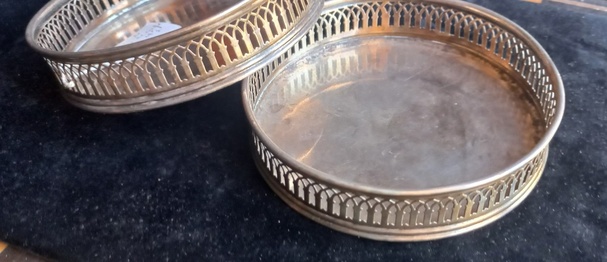 Pair Of French Decanter Coaster -photo-2