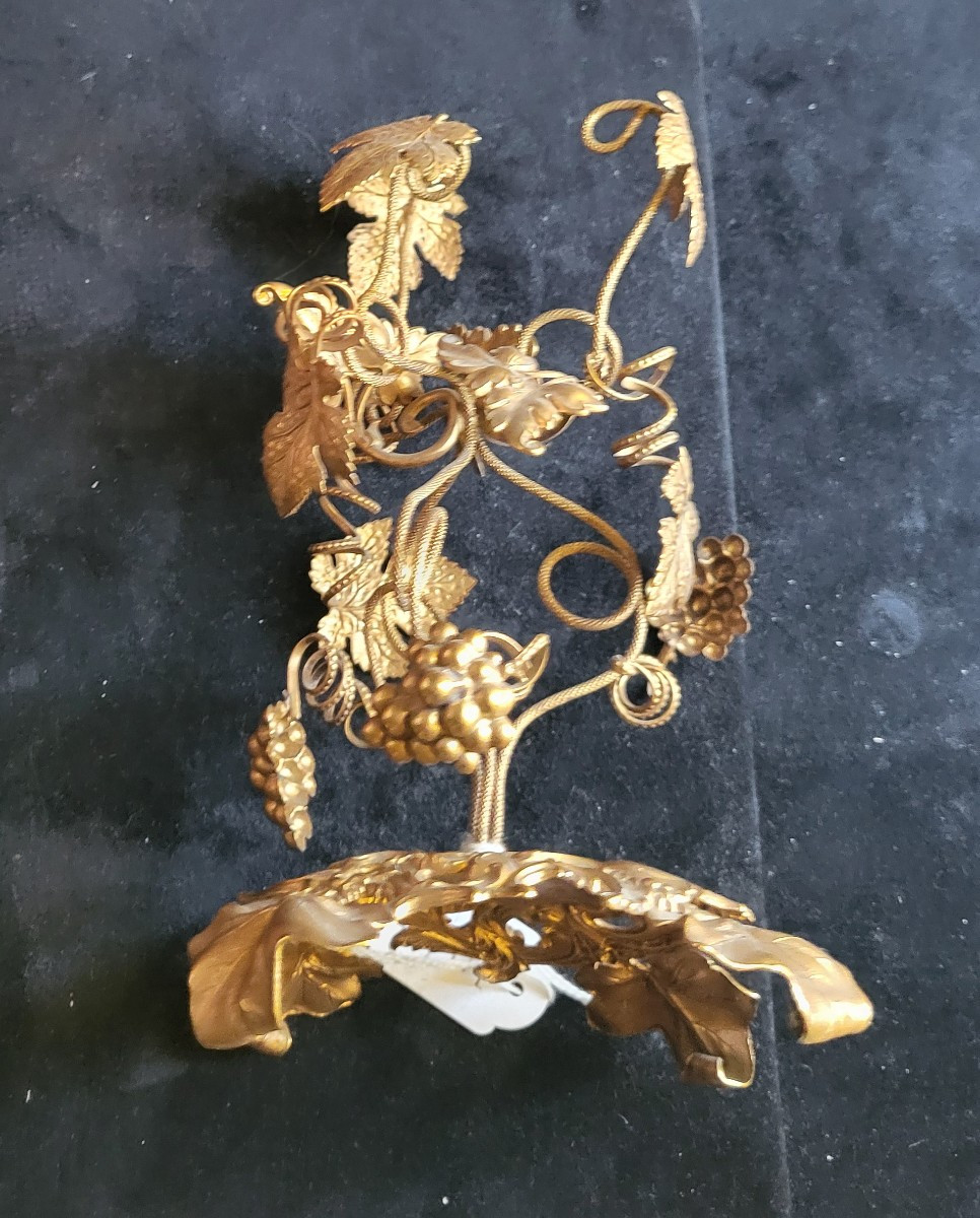 Socle ou Support En Métal Doré -photo-1