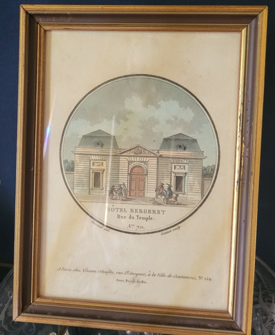  Les 3 vues de l'hôtel  Bergeret à  Paris par Janinet