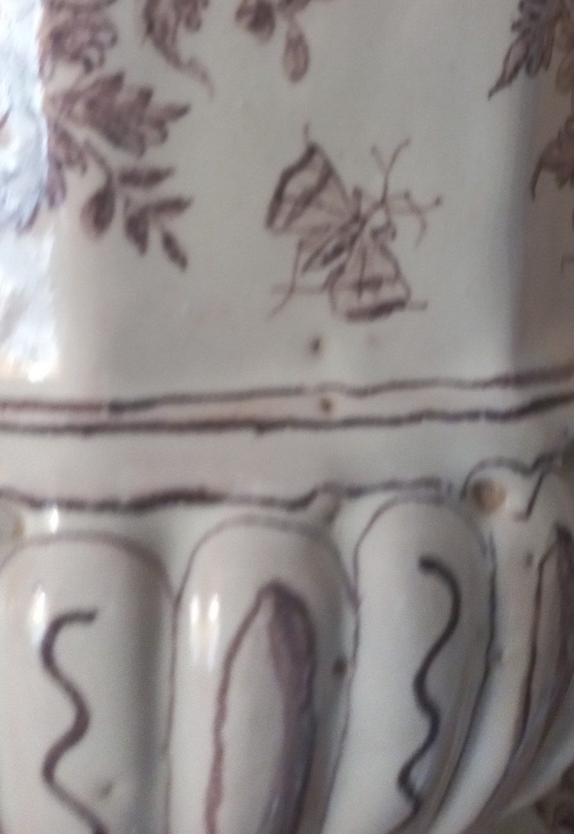 Louis XV Period Earthenware Cooler With Monochrome Manganese Decoration From The South Of France-photo-7