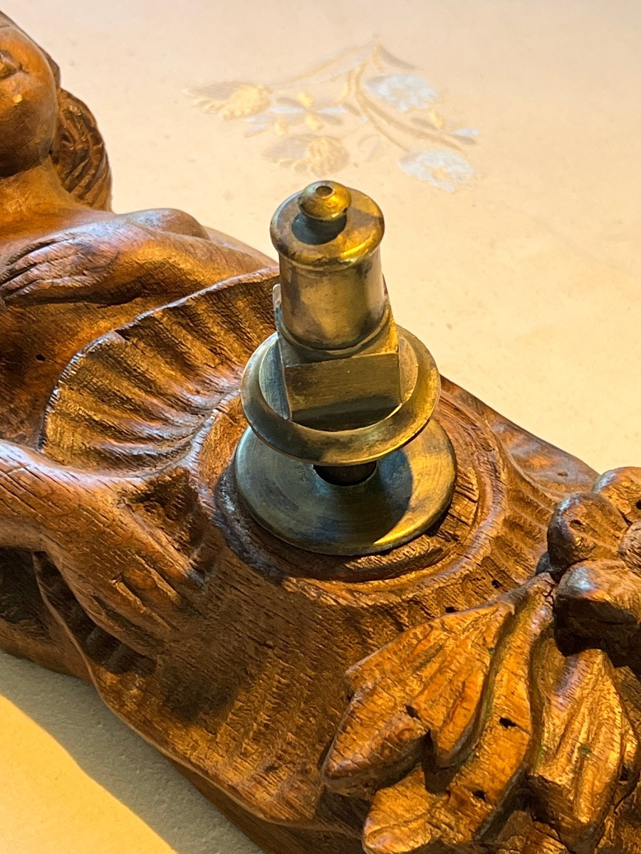 Verrou de fût en bois sculpté -photo-4
