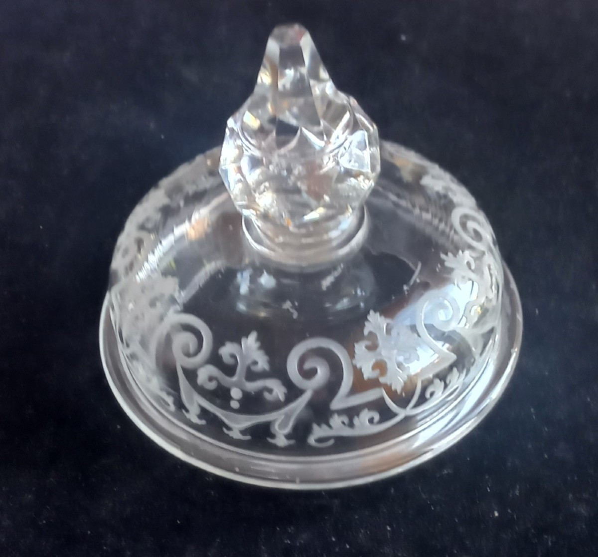 Couvercle de verre en verre de Bohême 