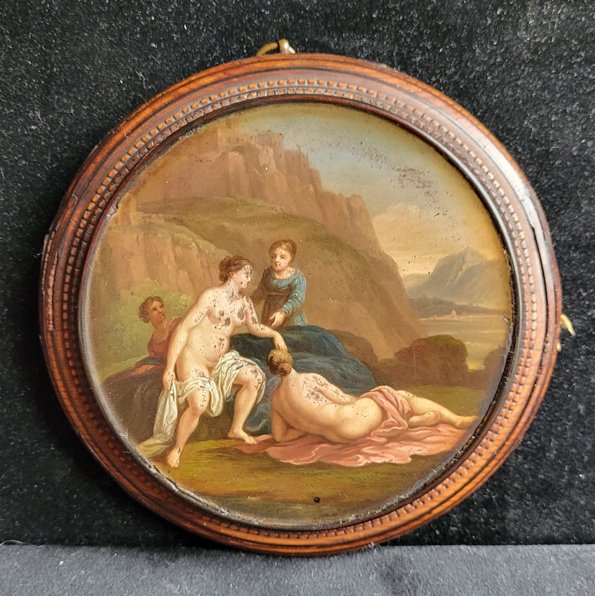 Snuffbox Lid Framed Like A Small Painting 