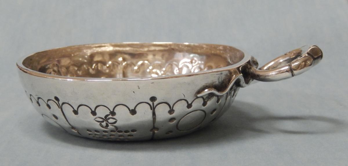 Large Tastevin In Silver, Clermont-ferrand 18th Century-photo-1