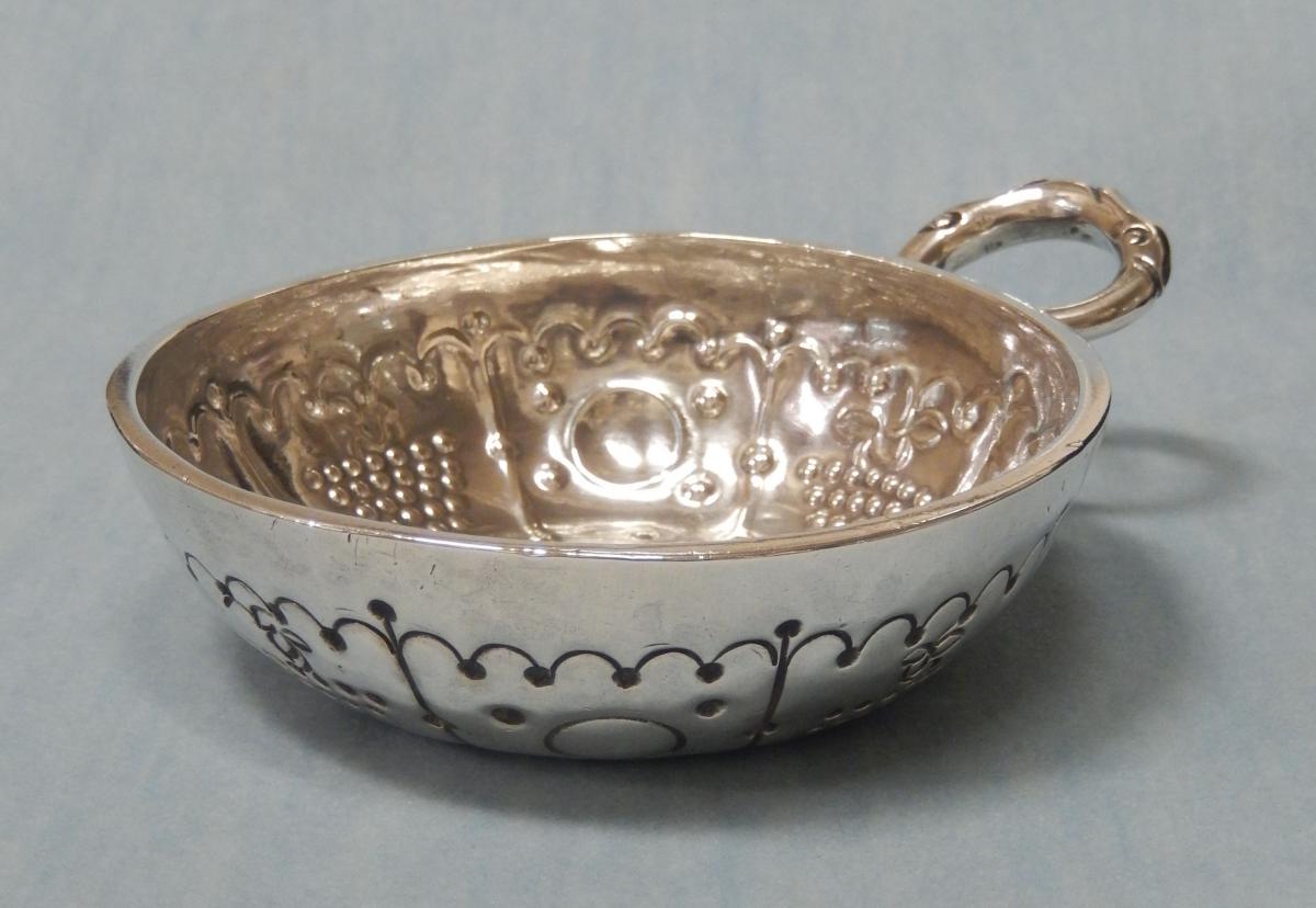 Large Tastevin In Silver, Clermont-ferrand 18th Century-photo-2