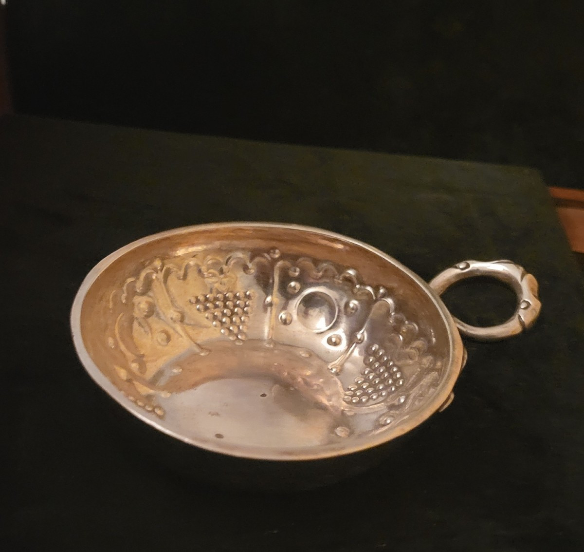 Large Silver Tastevin, Clermont-ferrand 18th Century-photo-2