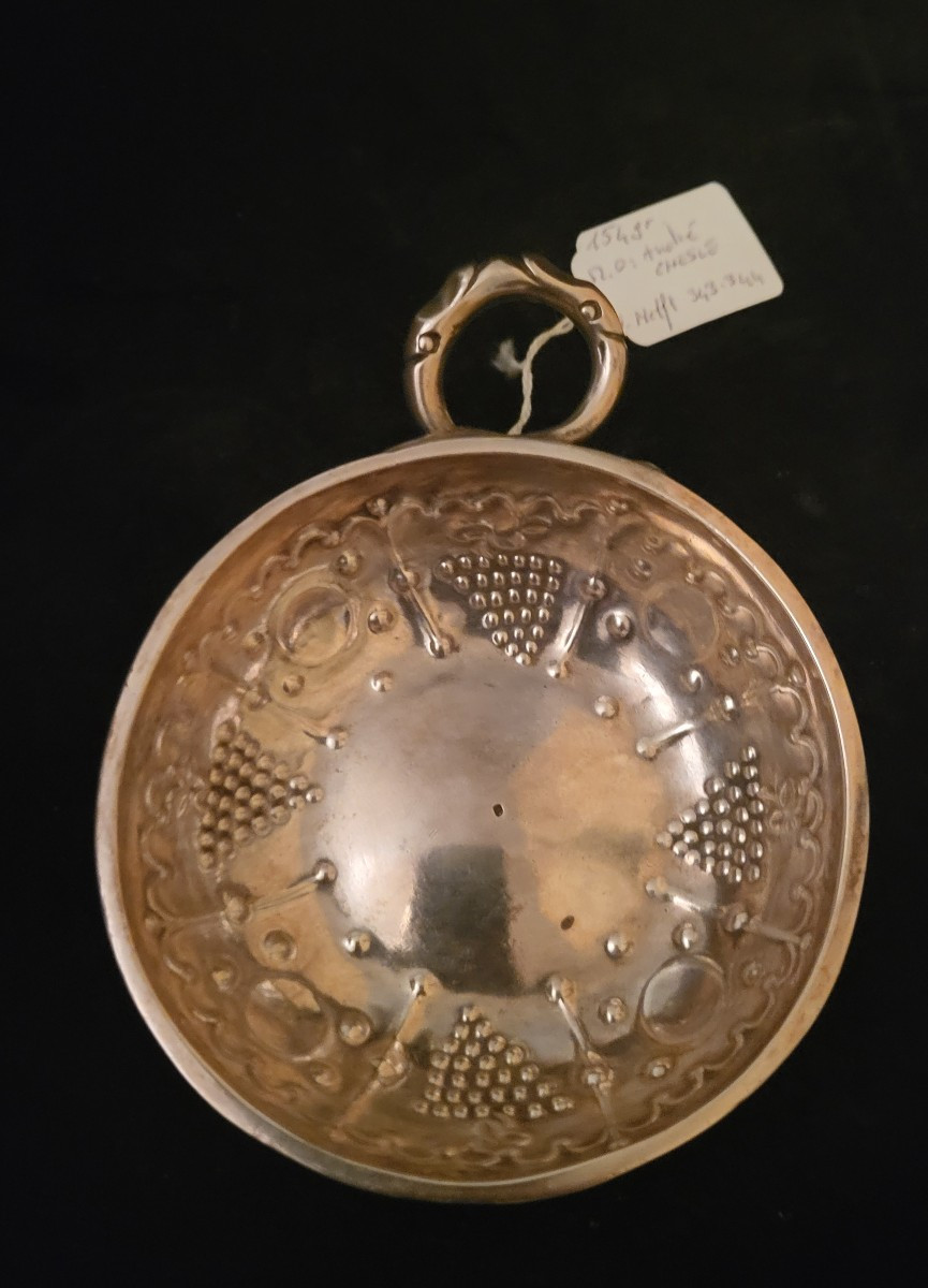 Large Silver Tastevin, Clermont-ferrand 18th Century