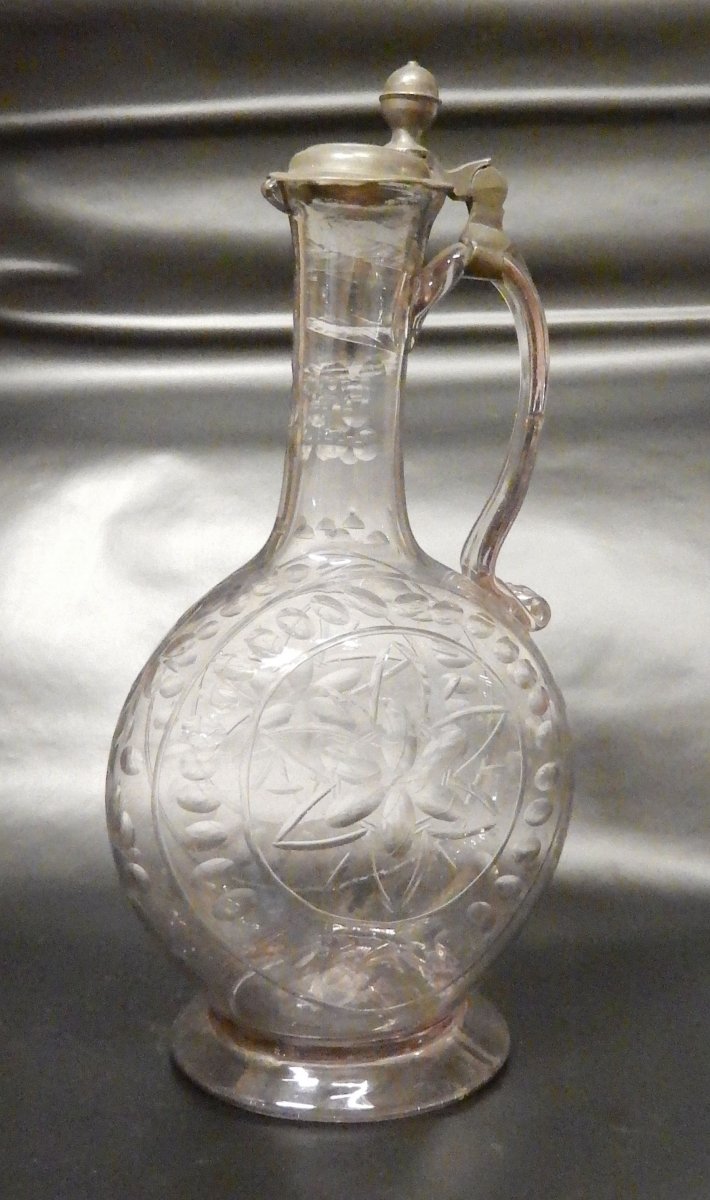 Aiguière En Verre Taillé-photo-4