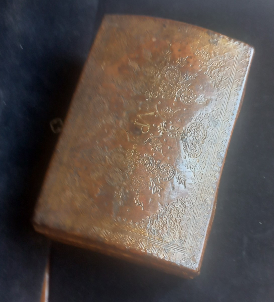 Leather Messenger Box With Gold Decoration 