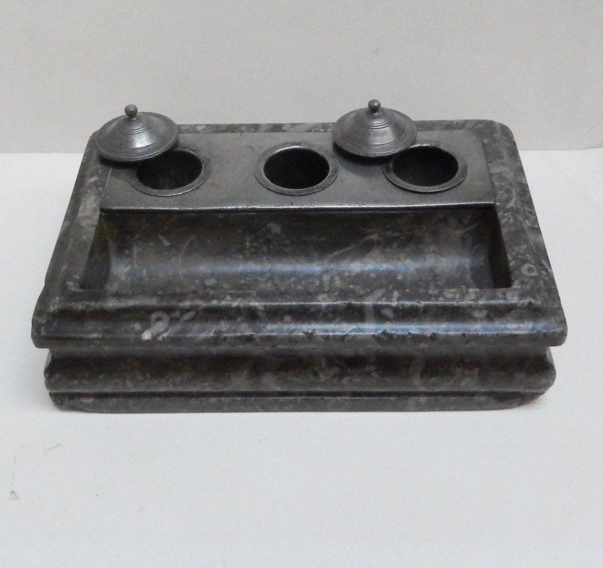 Grey Marble Louis 14th Inkwell -photo-2