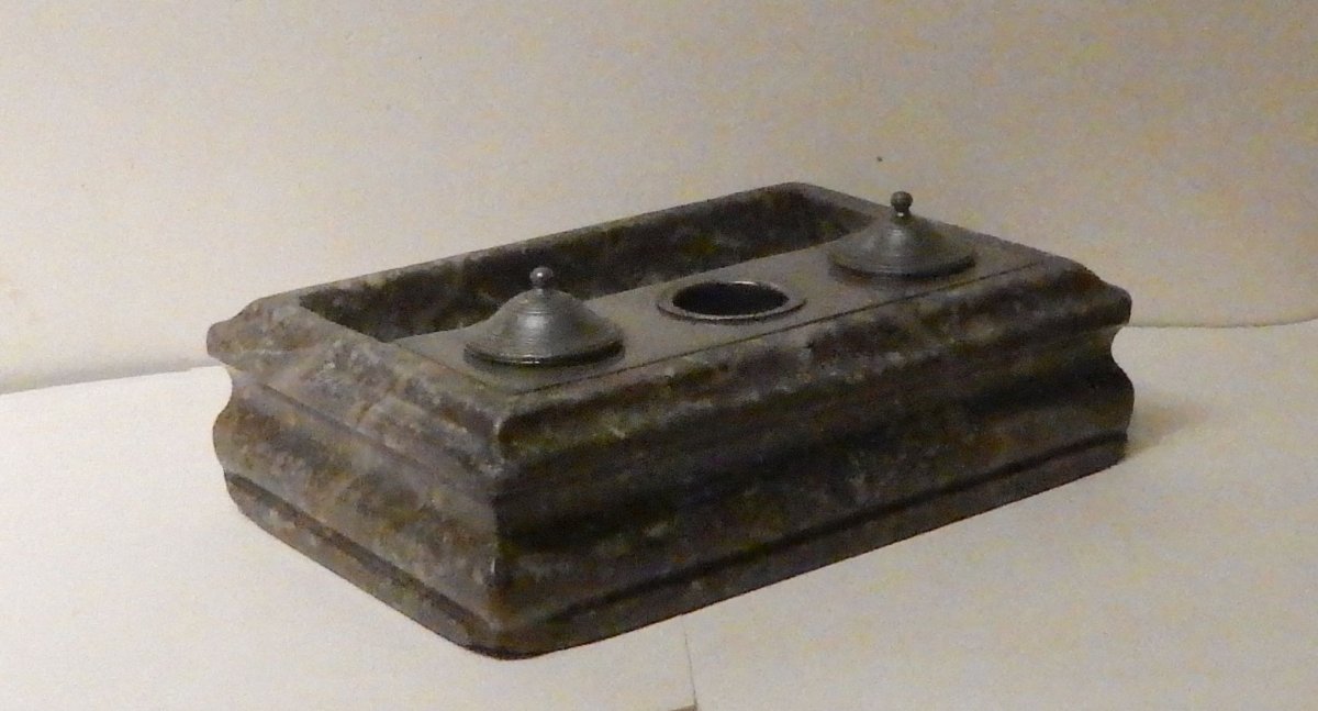 Grey Marble Louis 14th Inkwell -photo-1