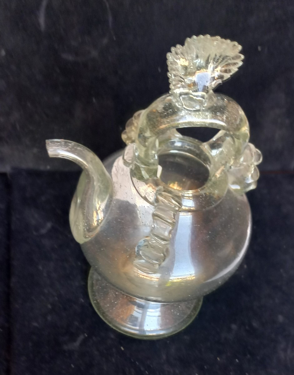 18th Century Glass Holy Water Pitcher-photo-2