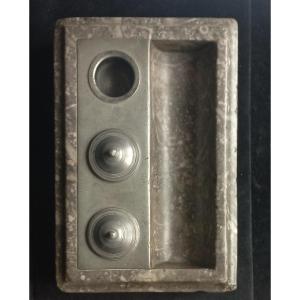 Grey Marble Louis 14th Inkwell 