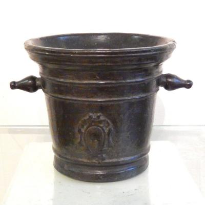 Large Bronze Apothecary Mortar With Coat-of-arms