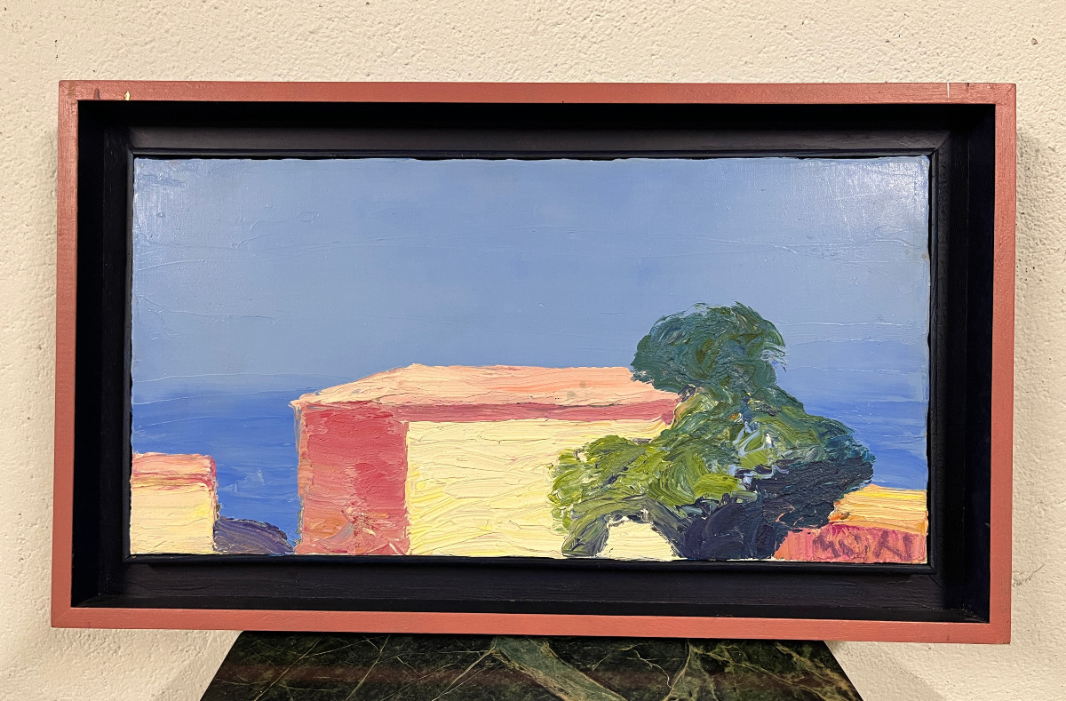 Oil On Canvas "the Yellow House" By Roger Muhl 1929-2008