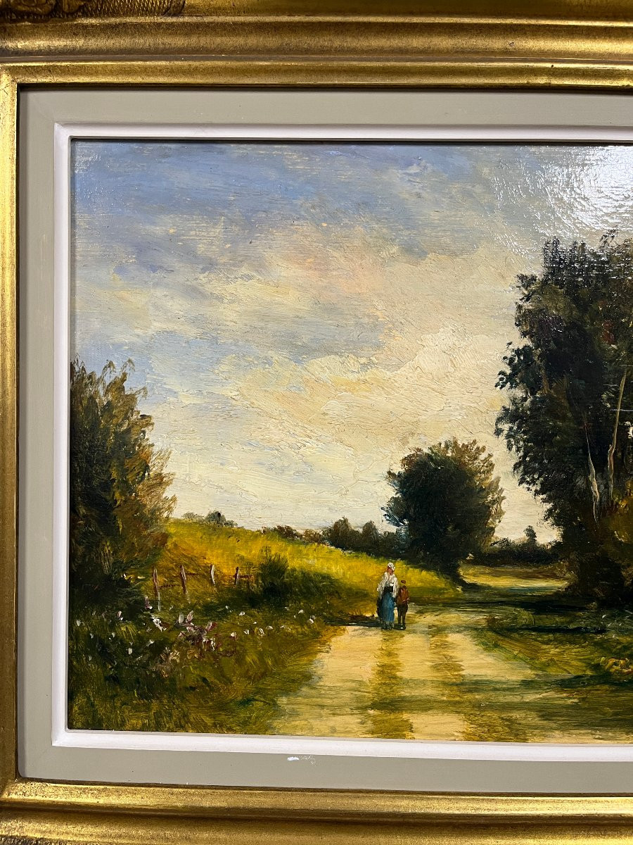 Oil On Canvas By Louis Le Franc "summer In Normandy" -photo-2