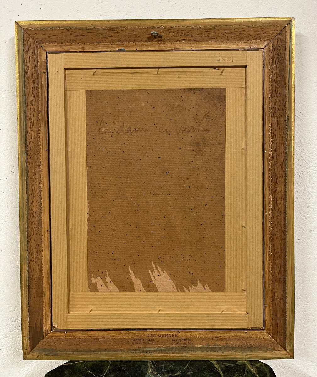 Oil On Panel "the Lady In Green" By Jean Gabriel Domergue 1889-1962-photo-4