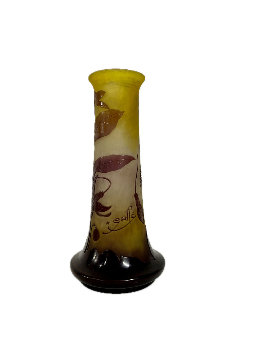 Vase Gallé - Décor floral -  24 cm