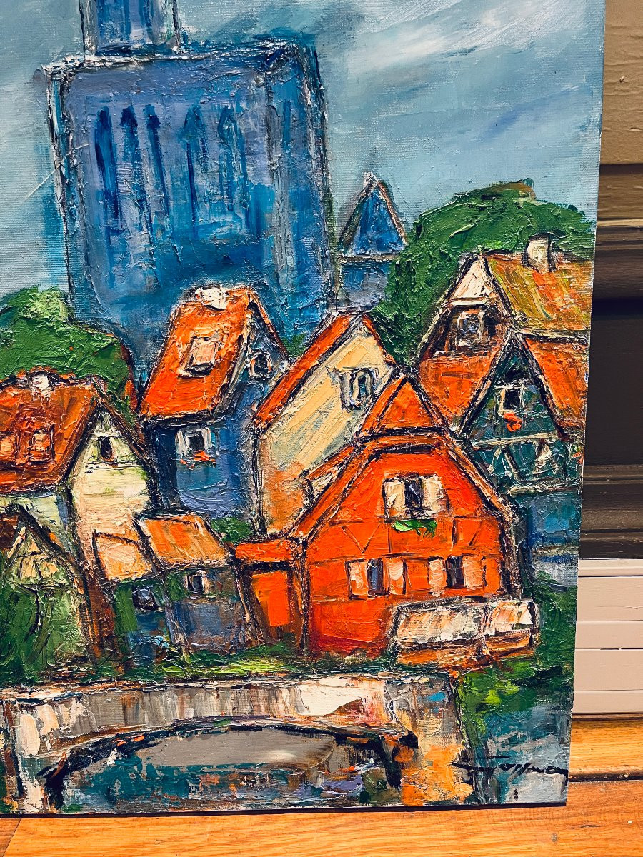 Bernard Gassmann: Huile sur toile. Cathédrale de Strasbourg-photo-3