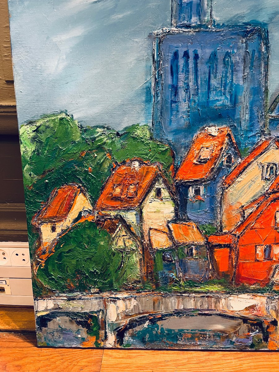 Bernard Gassmann: Huile sur toile. Cathédrale de Strasbourg-photo-4