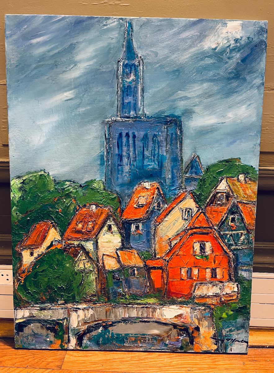 Bernard Gassmann: Huile sur toile. Cathédrale de Strasbourg