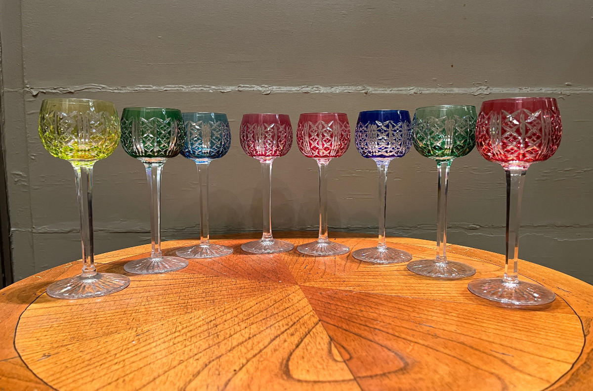 8 verres à vin blanc Saint Louis en cristal modèle Riesling