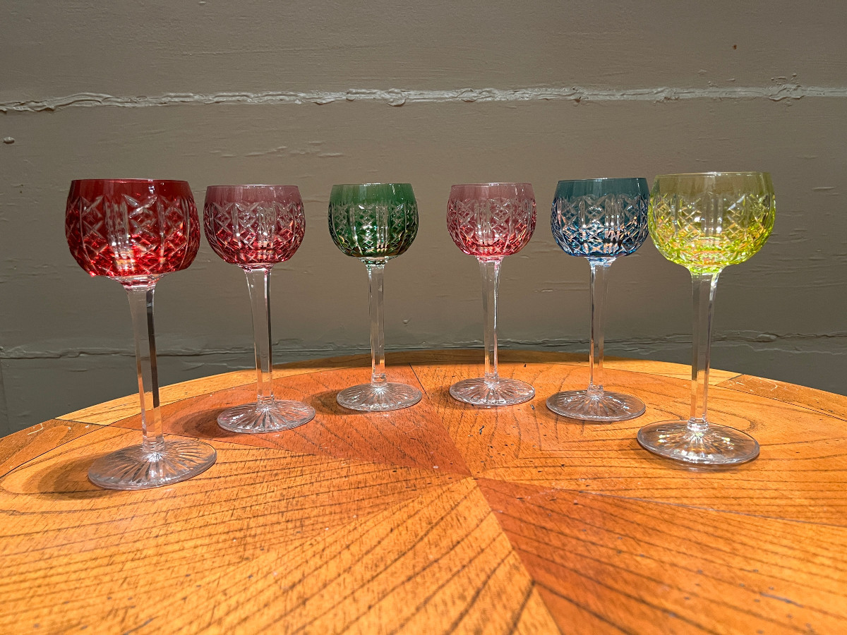 6 verres à vin rouge Saint Louis en cristal modèle Riesling