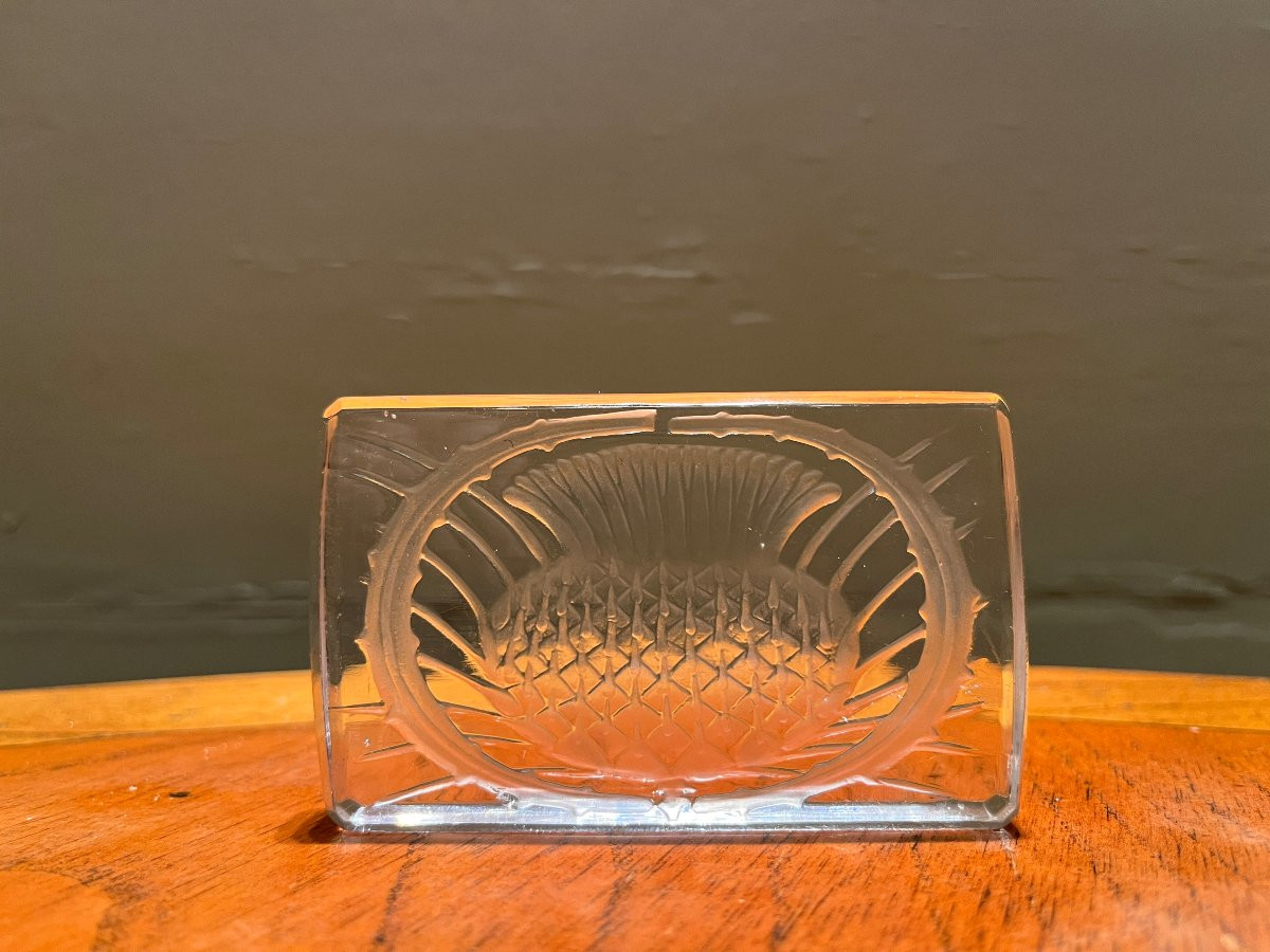 4 Lalique Knife Rests With Scottish Thistle Motif -photo-2