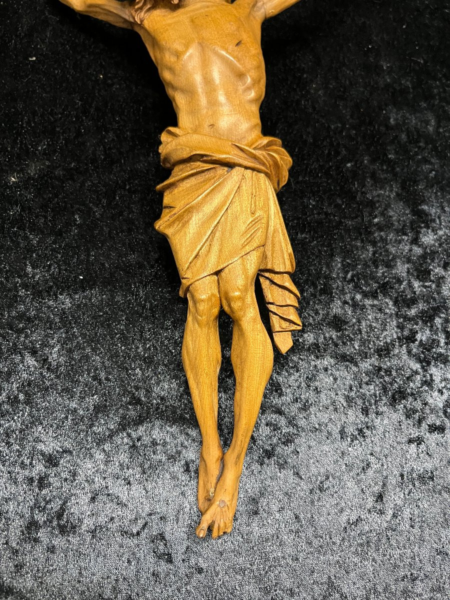Christ Carved In Wood, 19th Century-photo-3