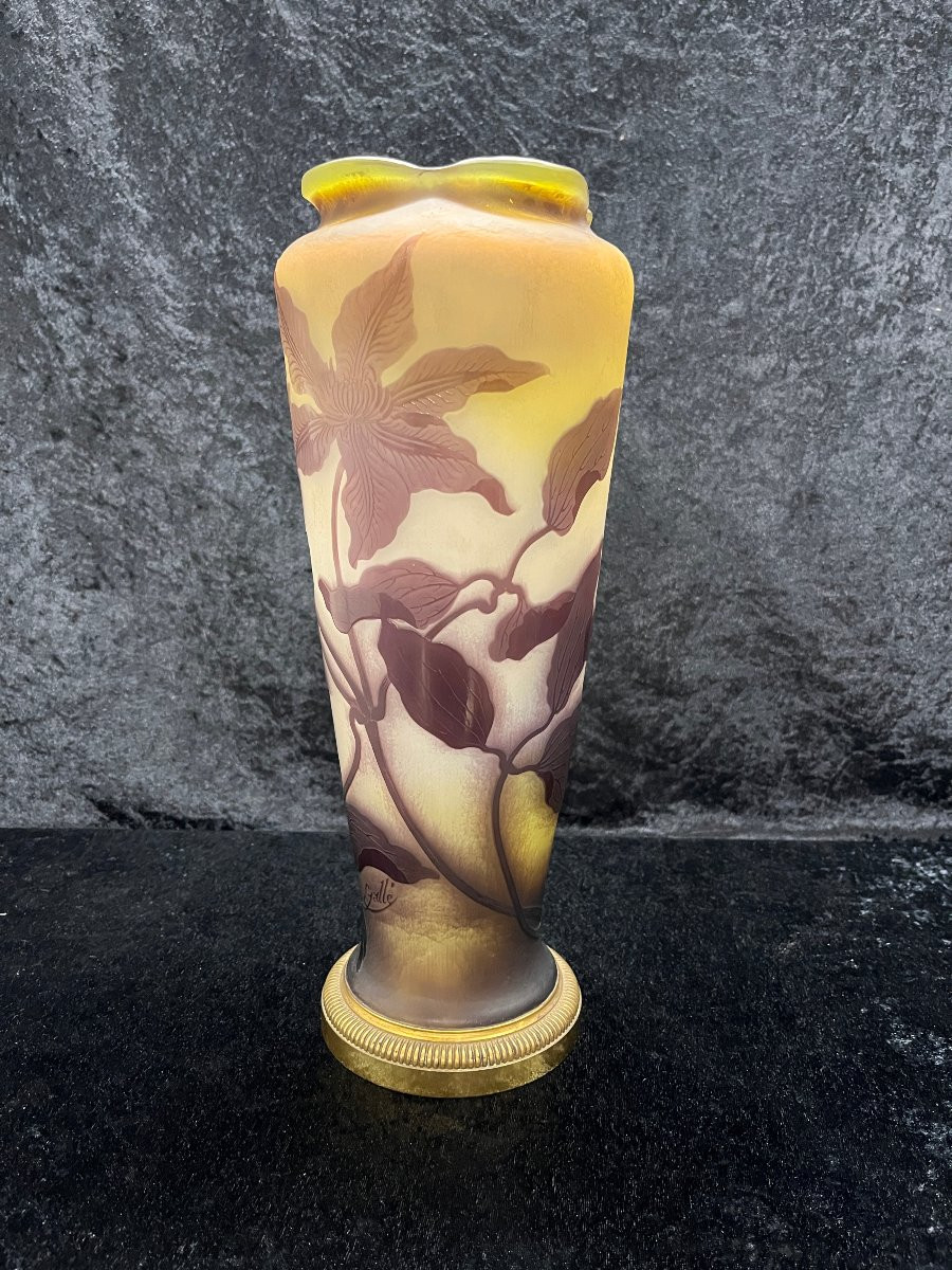 Vase Gallé pour l'Escalier de Cristal à décor de clématites-photo-2