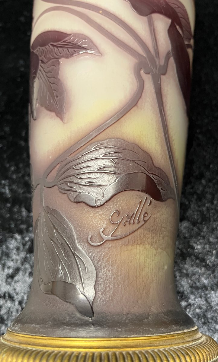 Vase Gallé pour l'Escalier de Cristal à décor de clématites-photo-3