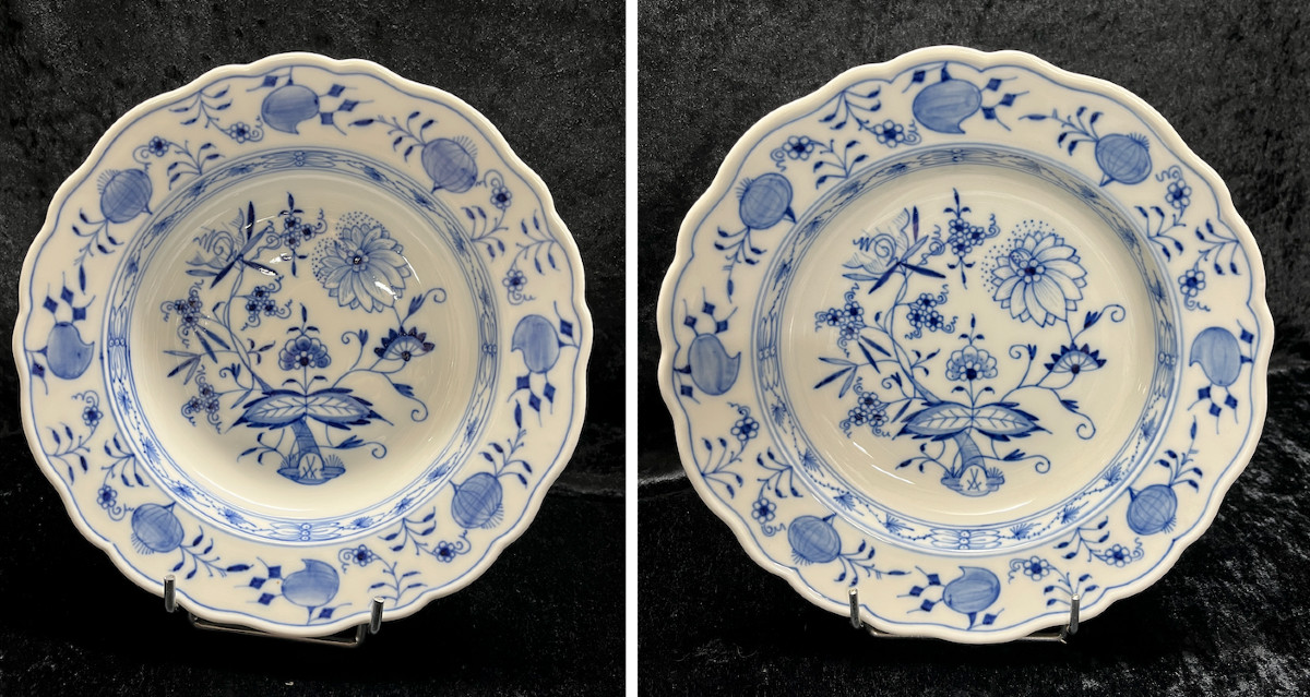 Paire assiettes en porcelaine de Meissen