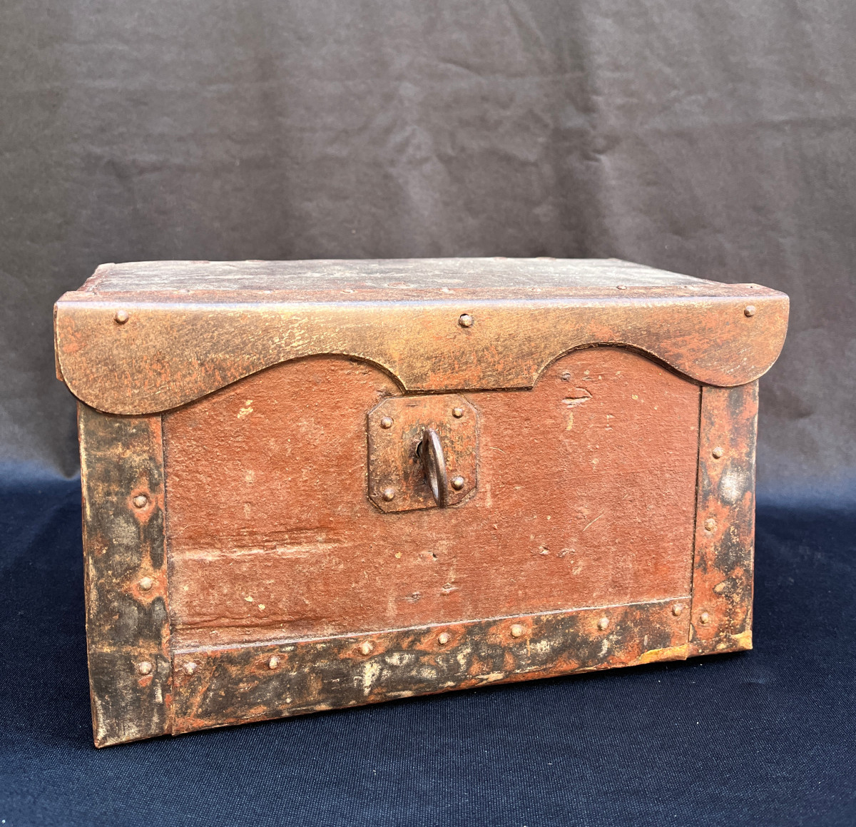 19th Century Wooden And Wrought Iron Box 