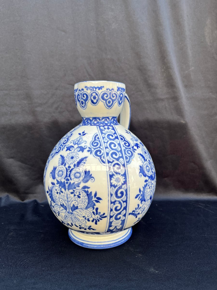 Pichet en faïence de Gien à décor de Rouen 1871-photo-3