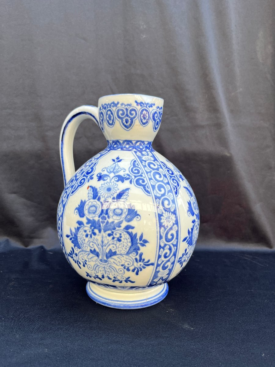 Pichet en faïence de Gien à décor de Rouen 1871-photo-4