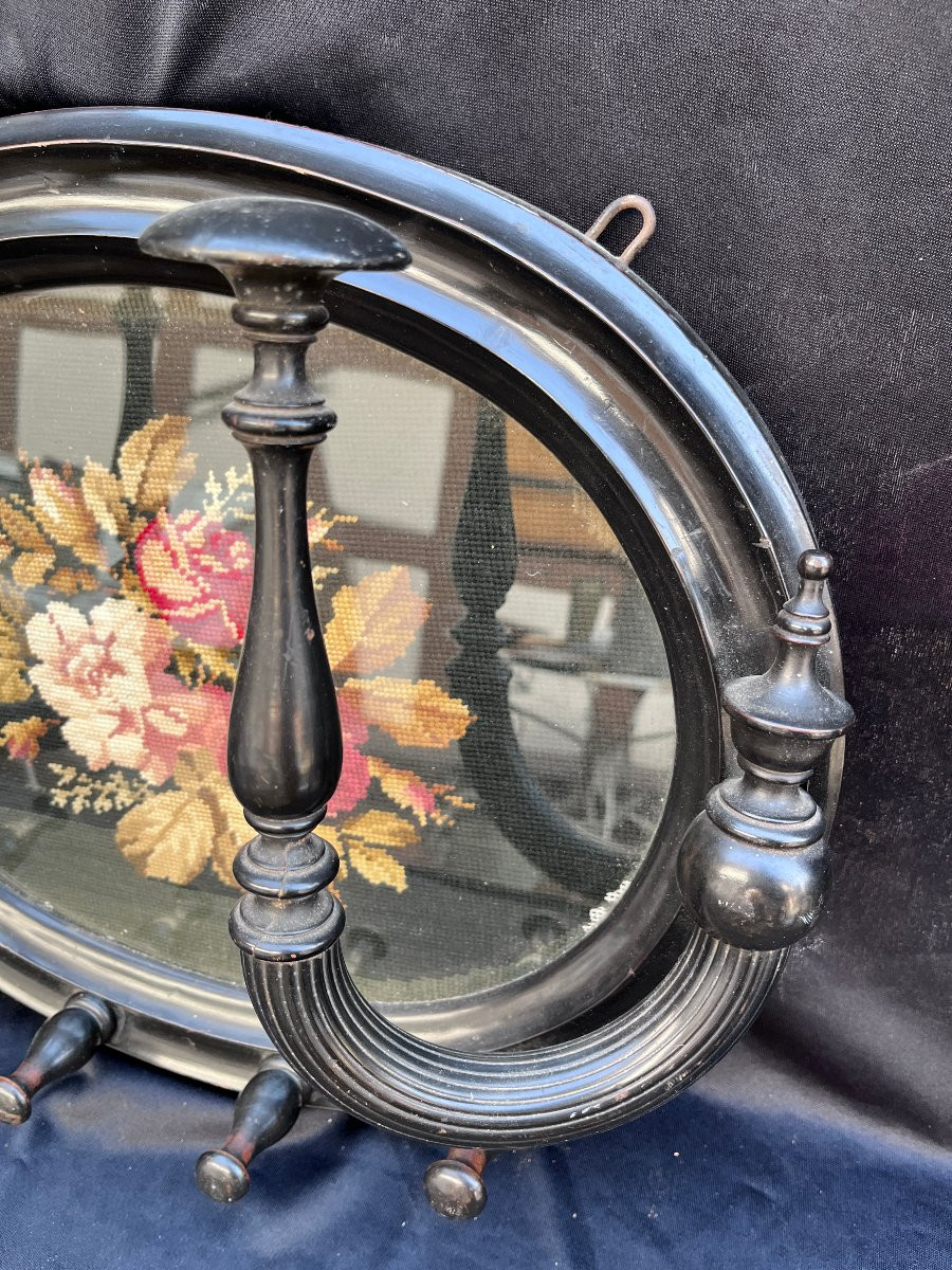 Napoleon III Floral Tapestry Coat Rack-photo-3