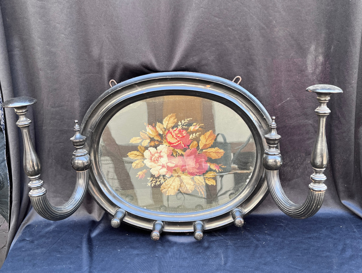 Napoleon III Floral Tapestry Coat Rack