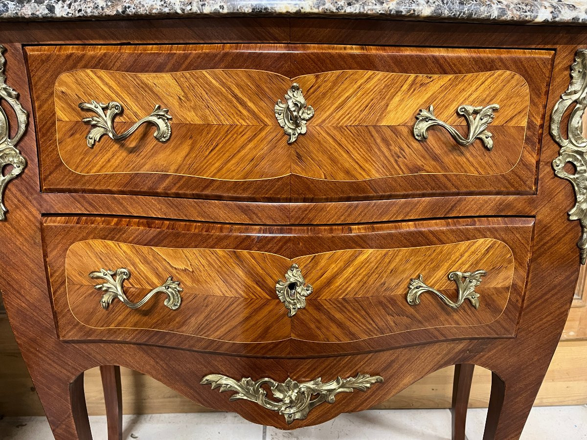 Commode Sauteuse de style Louis XV  en bois de rose-photo-3