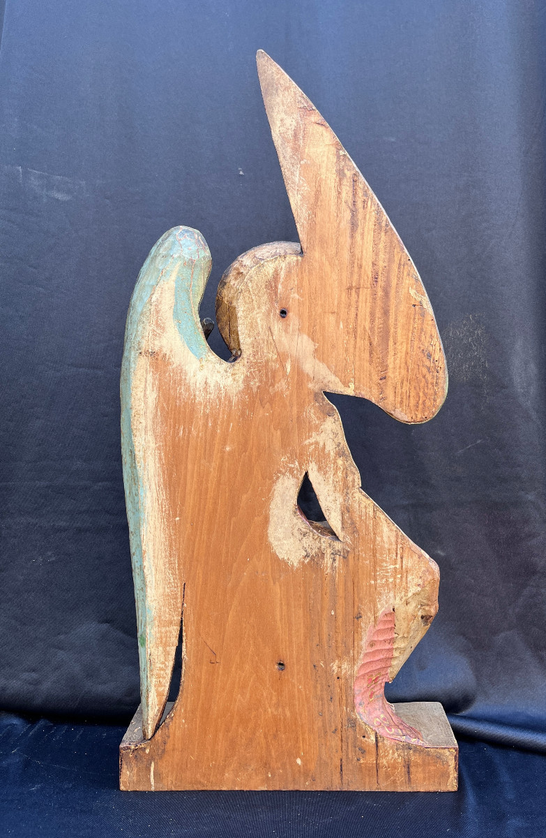 Ange de l'annonciation Bois sculpté 1900-photo-4