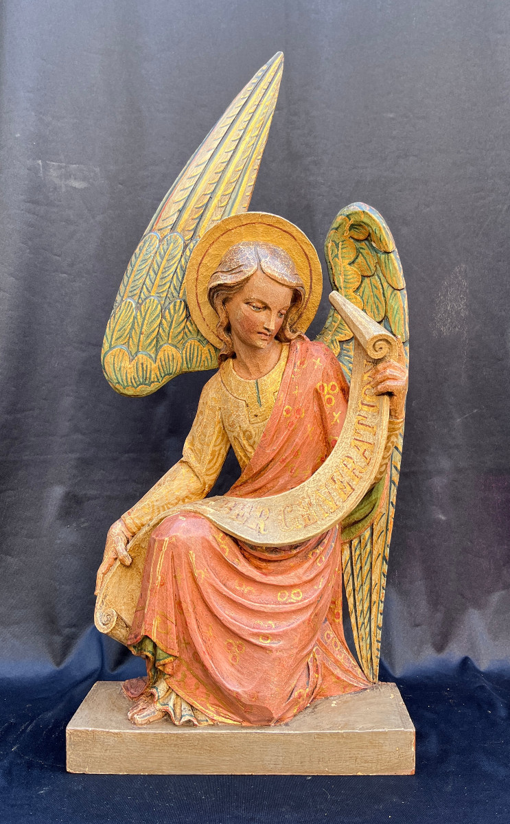 Ange de l'annonciation Bois sculpté 1900