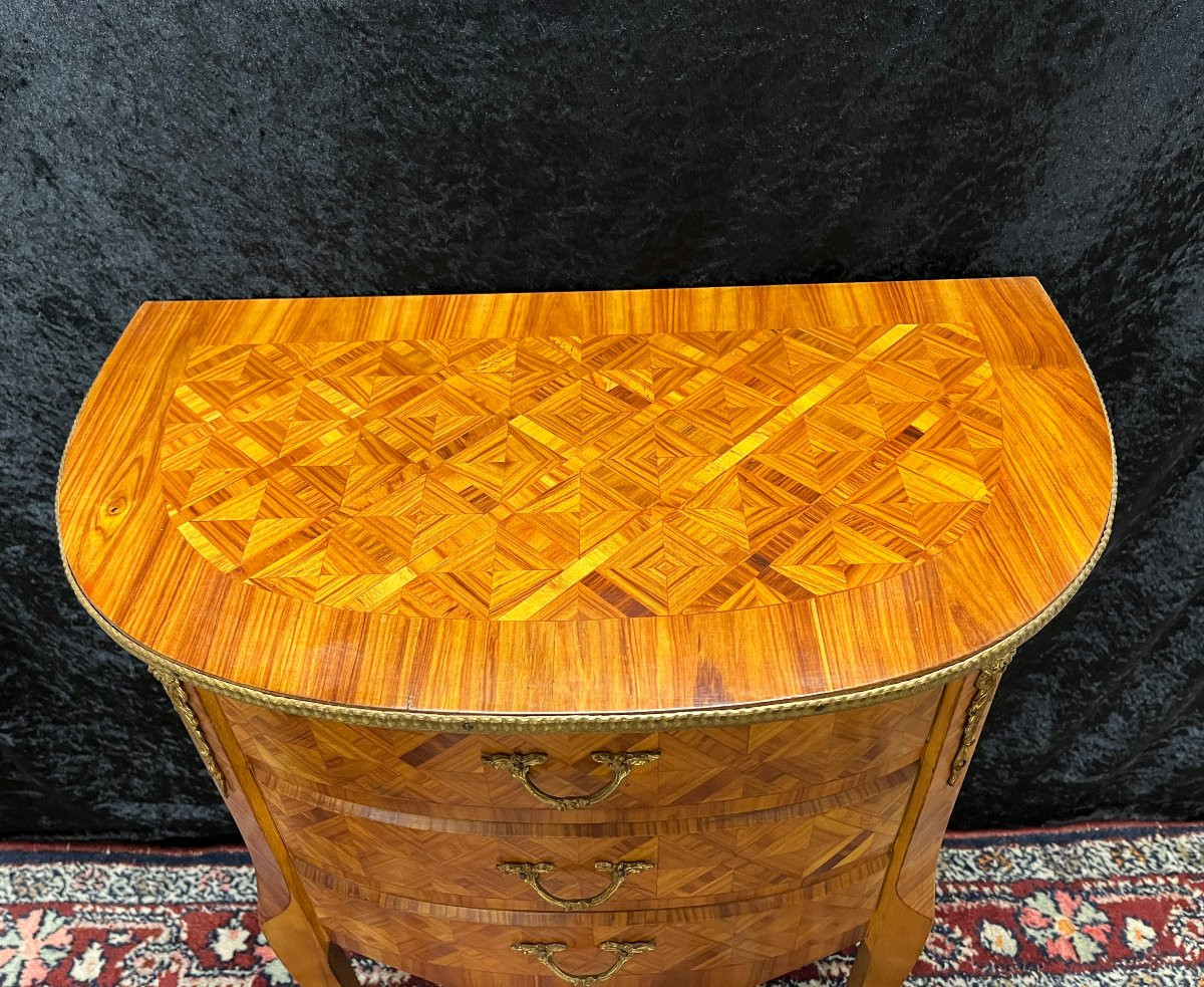 Louis XV Style Half-moon Commode-photo-4