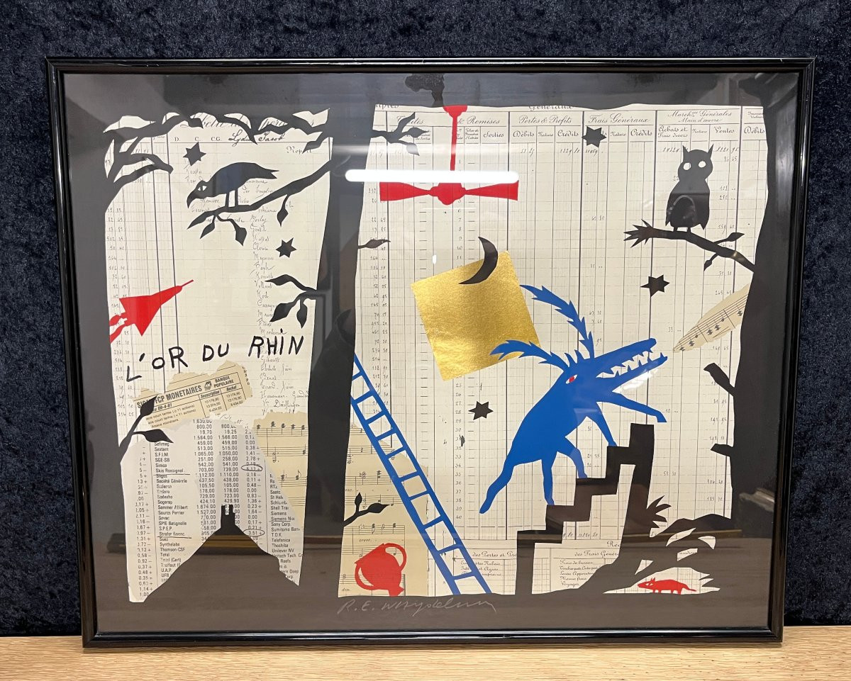 Screen Print By Raymond-émile Waydelich, "the Gold Of The Rhine," 1991-photo-2