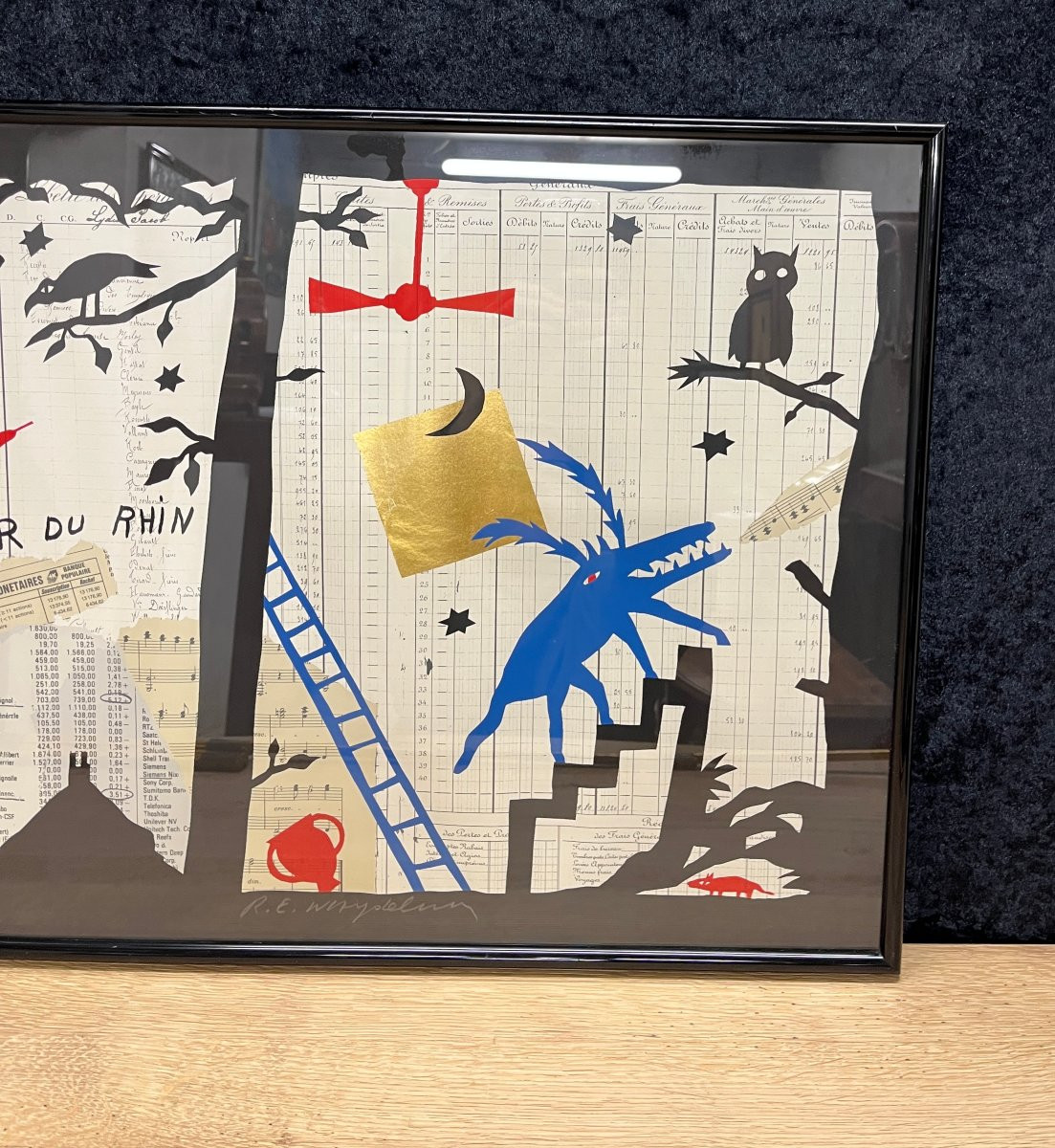 Screen Print By Raymond-émile Waydelich, "the Gold Of The Rhine," 1991-photo-3