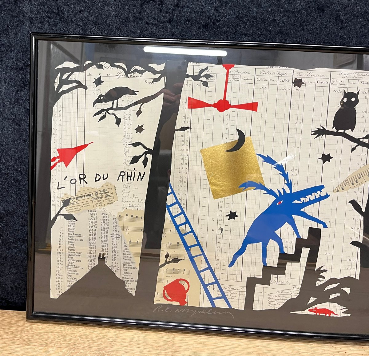 Screen Print By Raymond-émile Waydelich, "the Gold Of The Rhine," 1991-photo-4