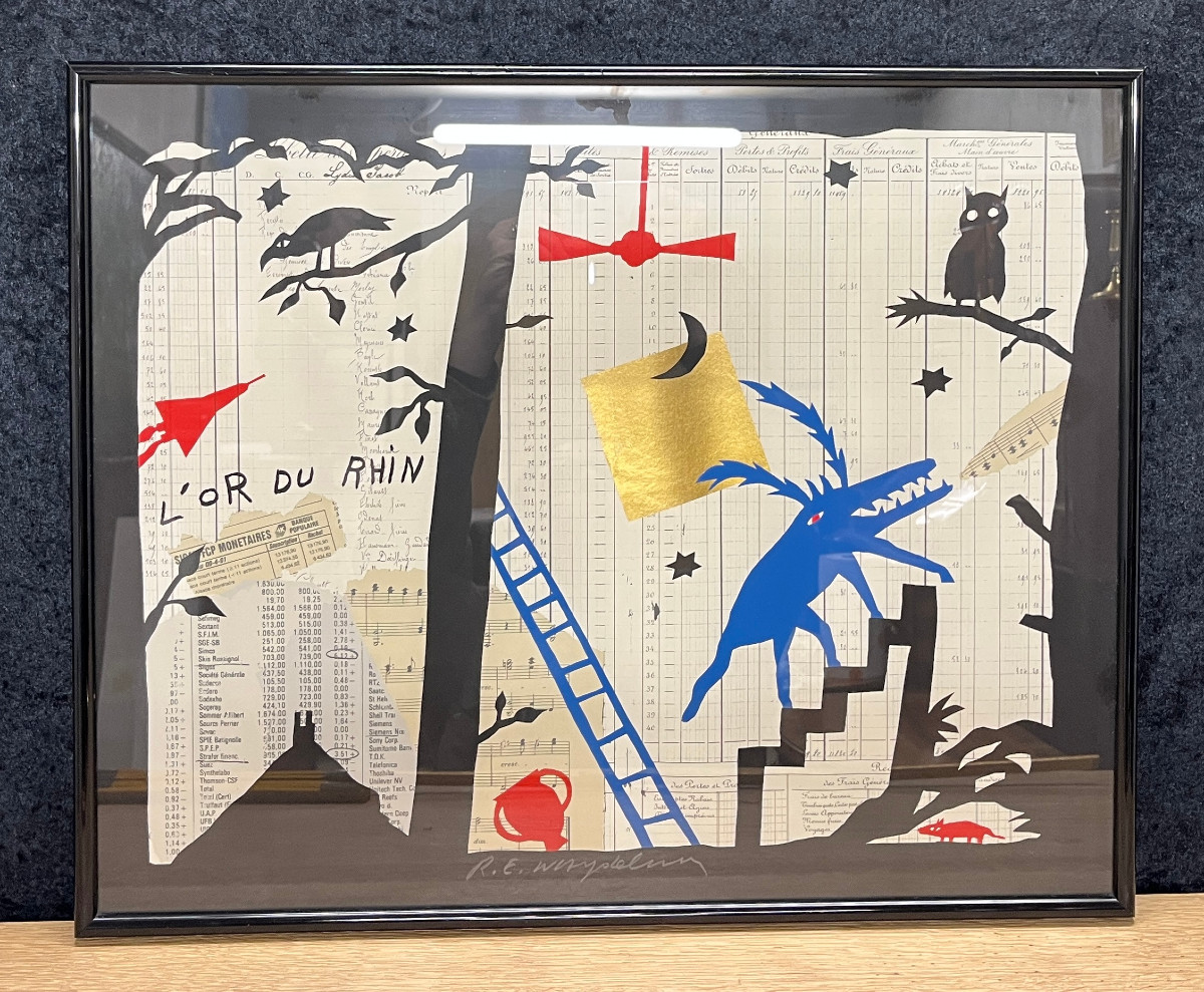 Screen Print By Raymond-émile Waydelich, "the Gold Of The Rhine," 1991