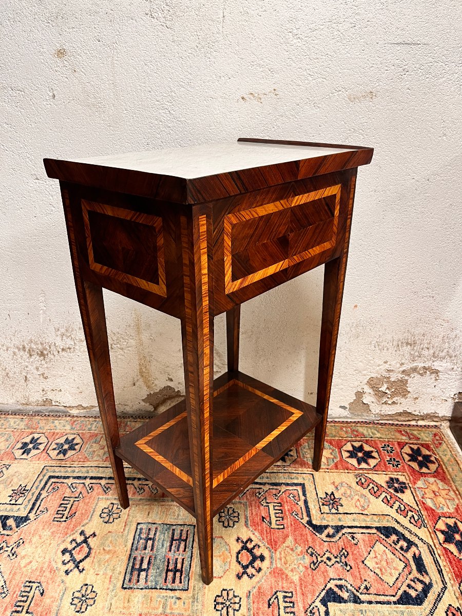 Louis XVI-era Inlaid Nightstand-photo-2