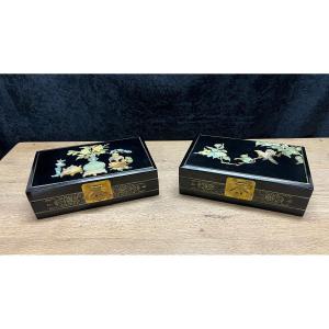 2 China Mother-of-pearl Jewelry Boxes