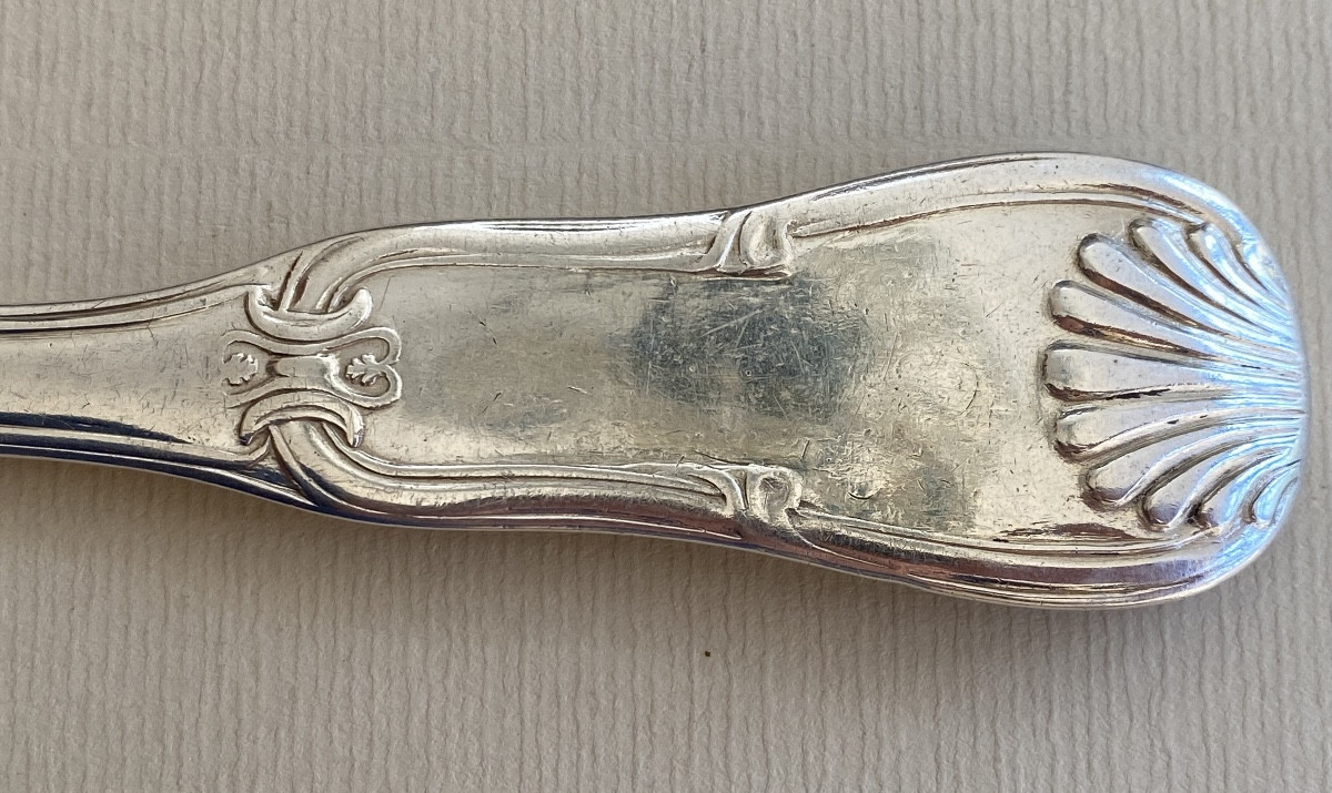 Spoon, Stew, Service, Silver, Violin Nets Shells, Paris, 18th-photo-4