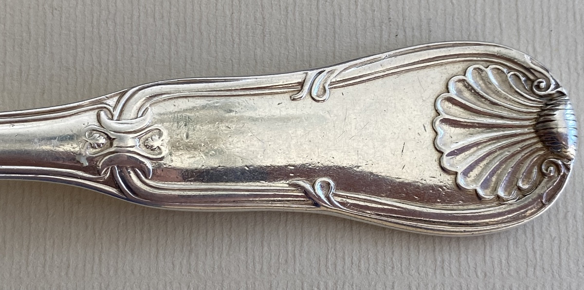 Spoon, Stew, Service, Silver, Violin Nets Shells, Paris, 18th-photo-1
